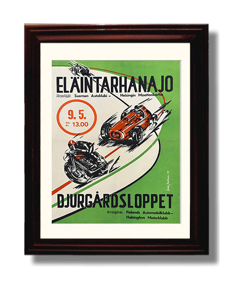Finland Djurgardsloppet Race travel poster wall art 8x10 Canvas