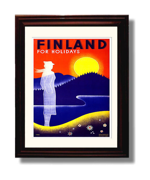 Finland Holidays travel poster wall art 8x10 Canvas
