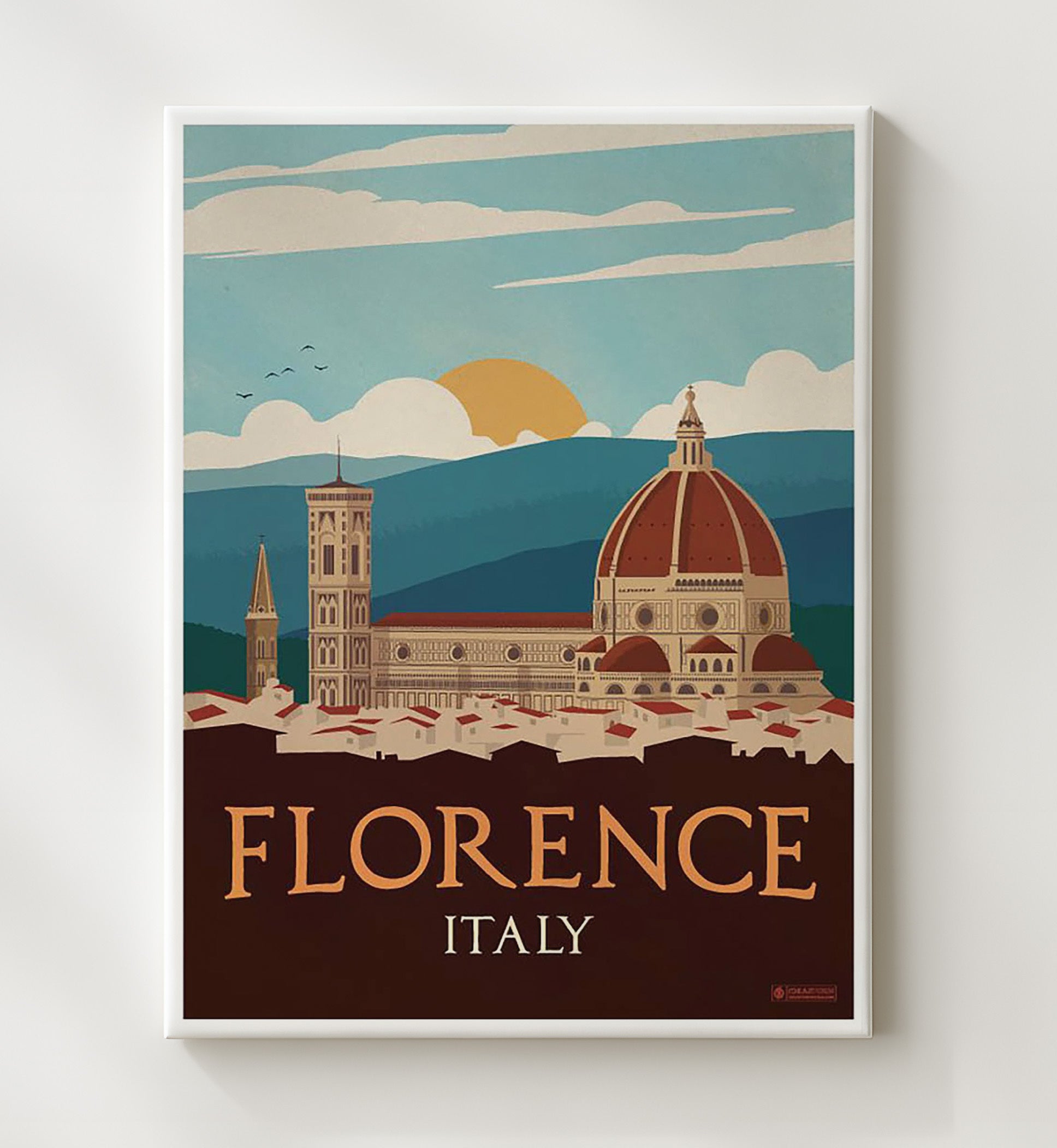 Florence Italy Vintage Travel Print 20x24 Canvas travel wall art print
