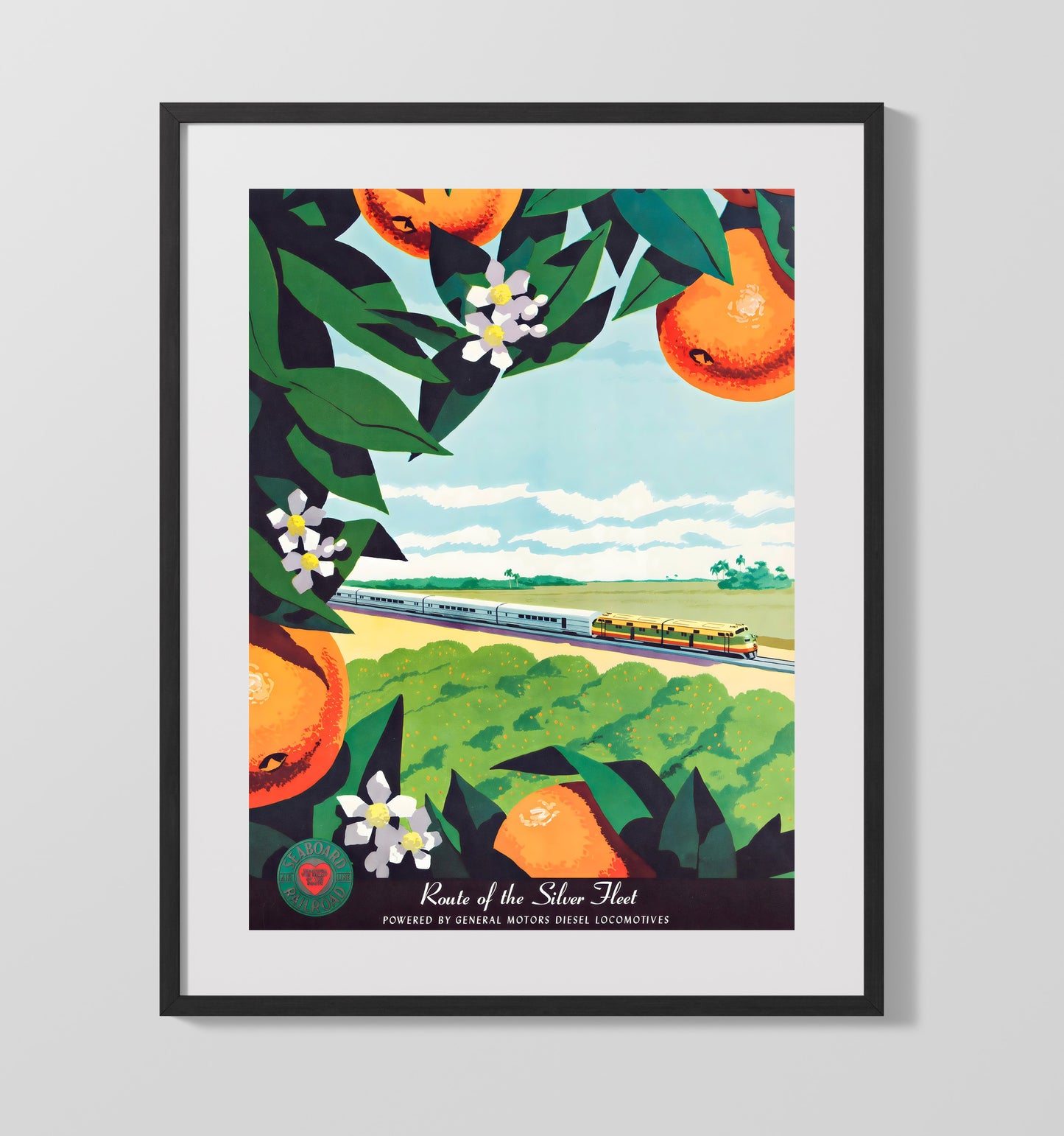 Florida Silver Fleet Vintage Travel Print 16x20 Gallery Frame travel wall art print