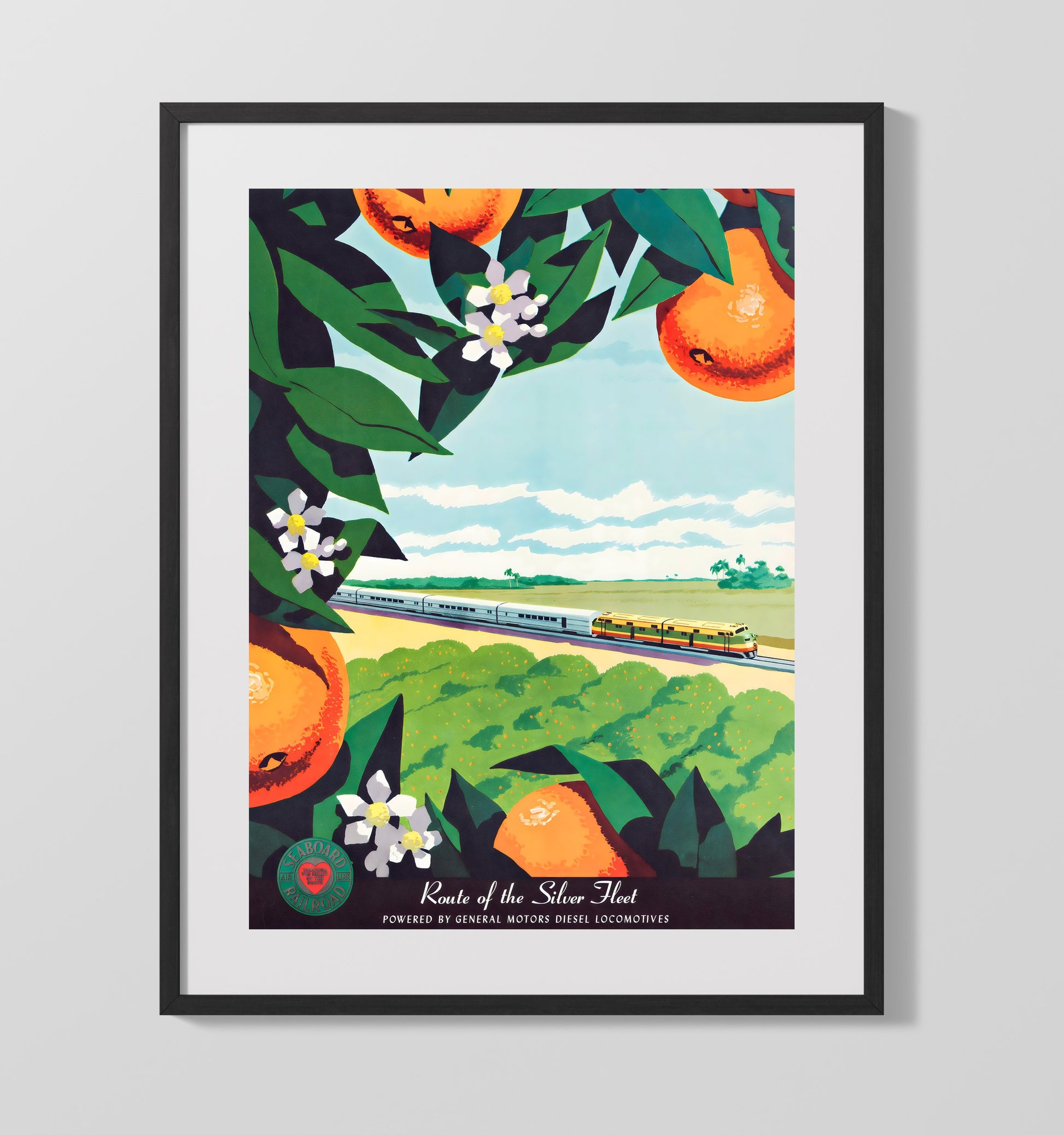 Florida Silver Fleet Vintage Travel Print 16x20 Gallery Frame travel wall art print