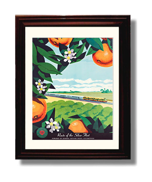 Florida Silver Fleet Vintage Travel Print 8x10 Beveled Frame travel wall art print