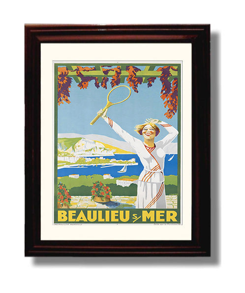 France Beaulieu sur Mer travel poster wall art 8x10 Canvas