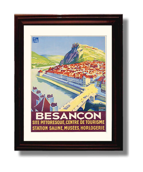 France Besancon travel poster wall art 8x10 Canvas