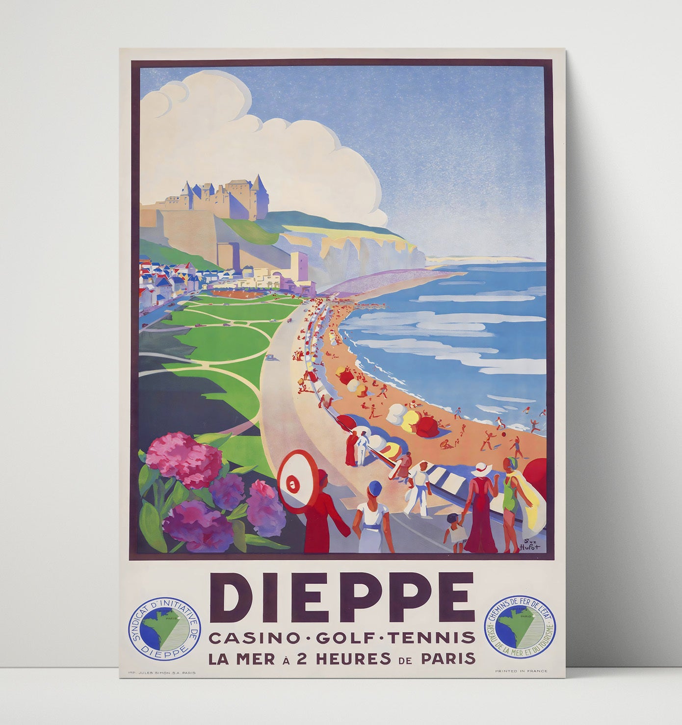 France Dieppe Vintage Travel Print 16x20 Unframed Print travel wall art print
