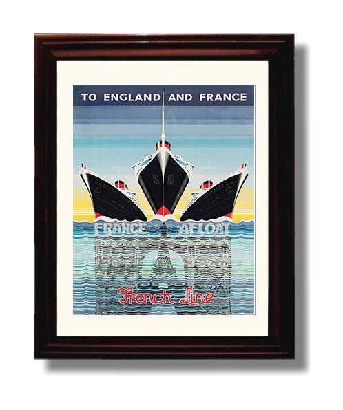 France French Line travel poster wall art 8x10 Canvas