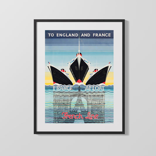Classic Travel Poster - France - French Line Flagship