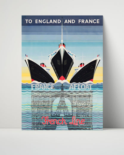 Classic Travel Unframed Poster -  France - French Line Flagship