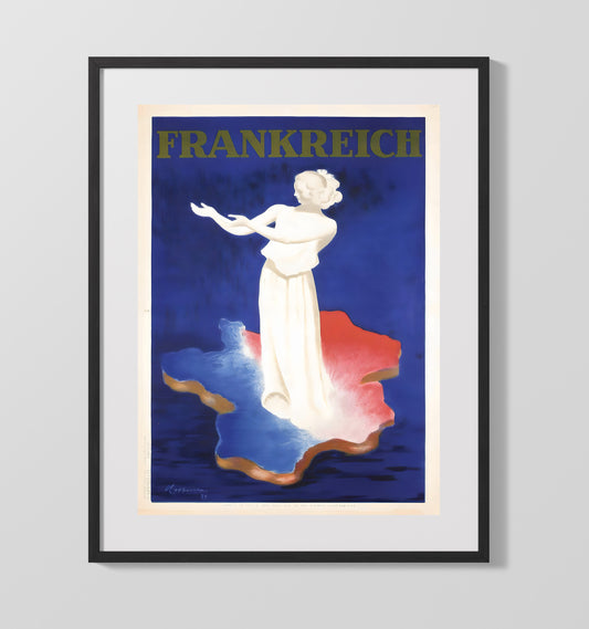 France Marianne Map - Travel - 16x20 Gallery Frame