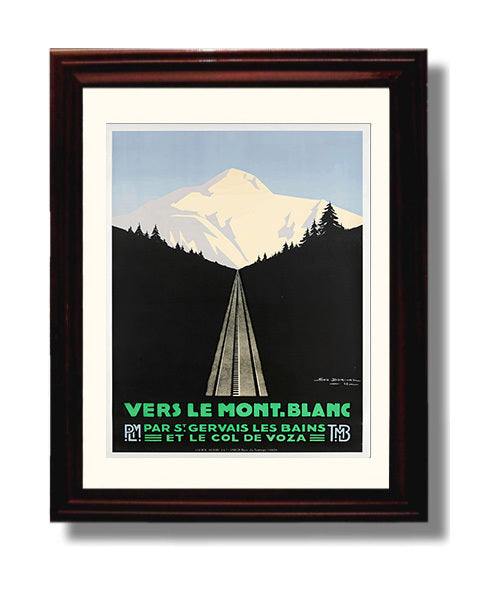 France Mont Blanc Railway travel poster wall art 8x10 Canvas