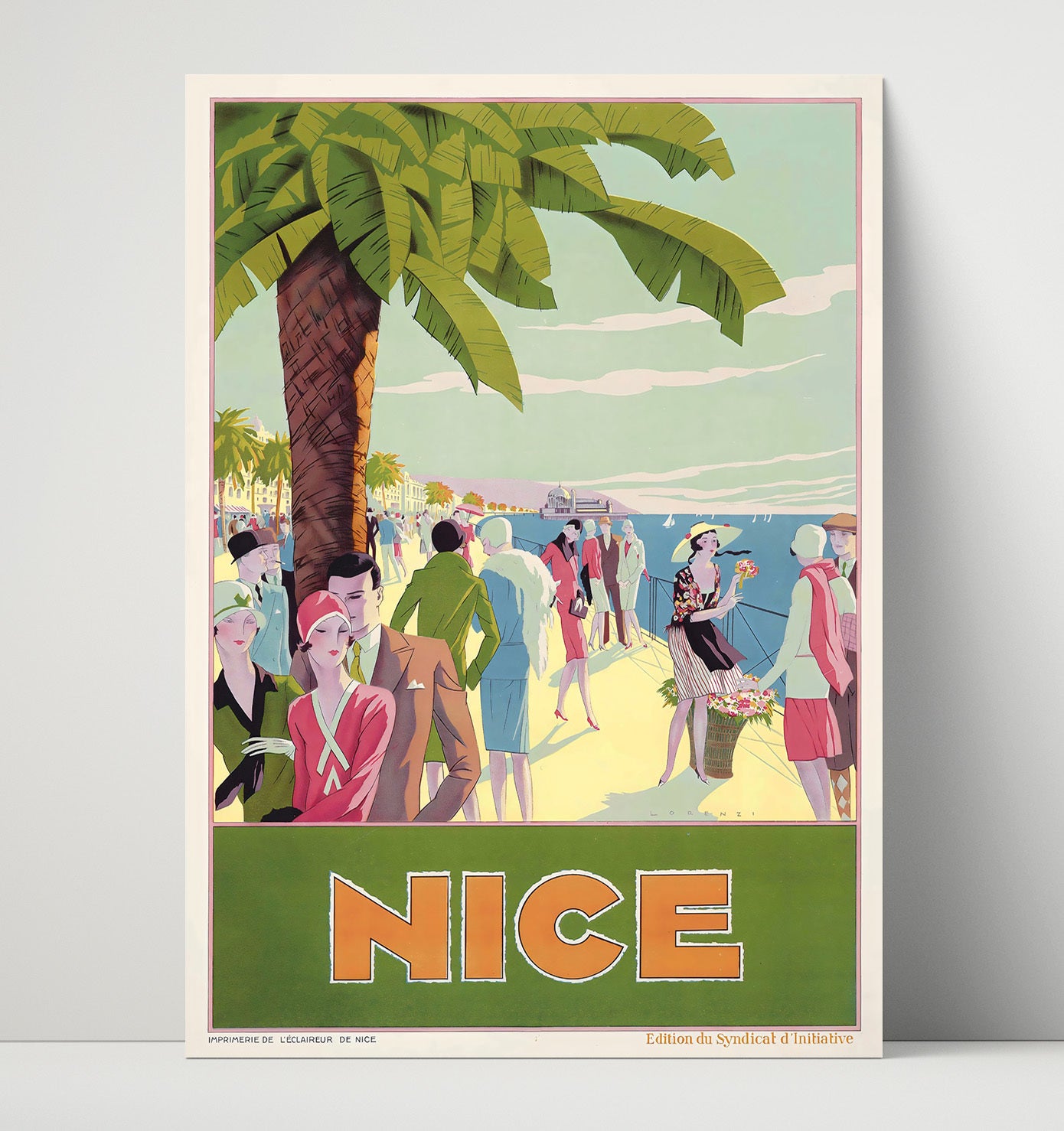 France Nice Vintage Travel Print 16x20 Unframed Print travel wall art print