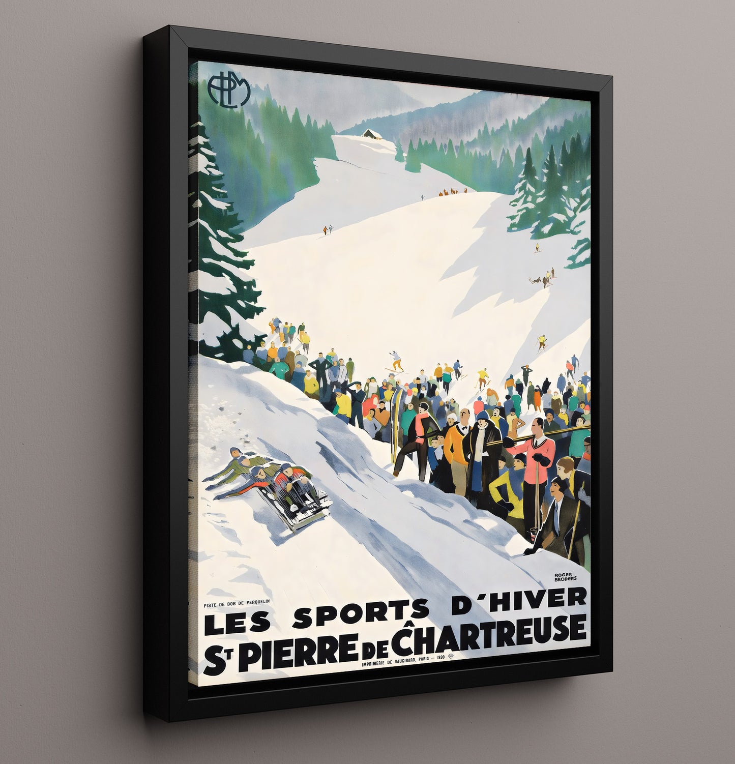 France St Pierre de Chartreuse Vintage Travel Print 16x20 Framed Canvas travel wall art print