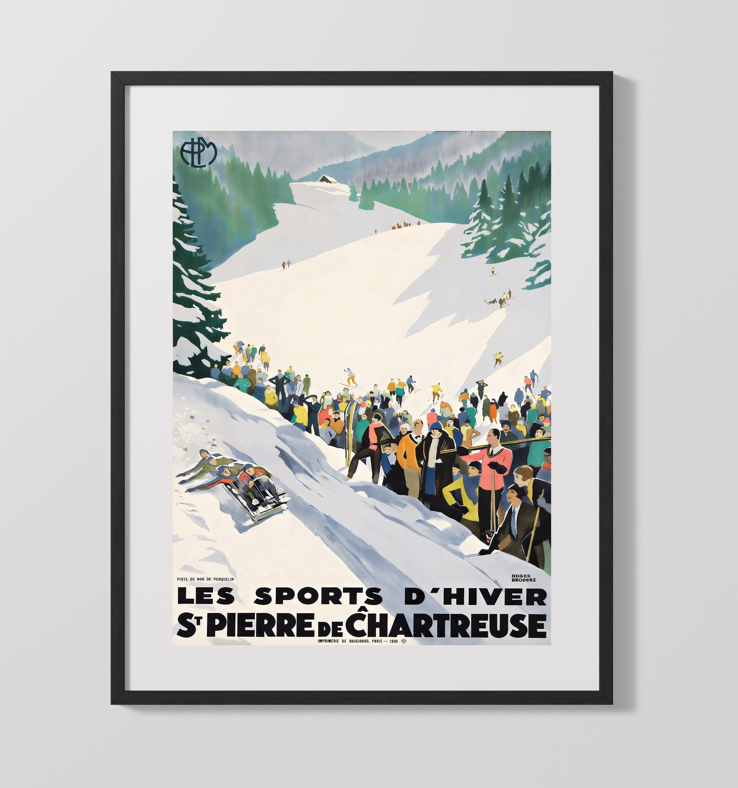 France St Pierre de Chartreuse Vintage Travel Print 16x20 Gallery Frame travel wall art print