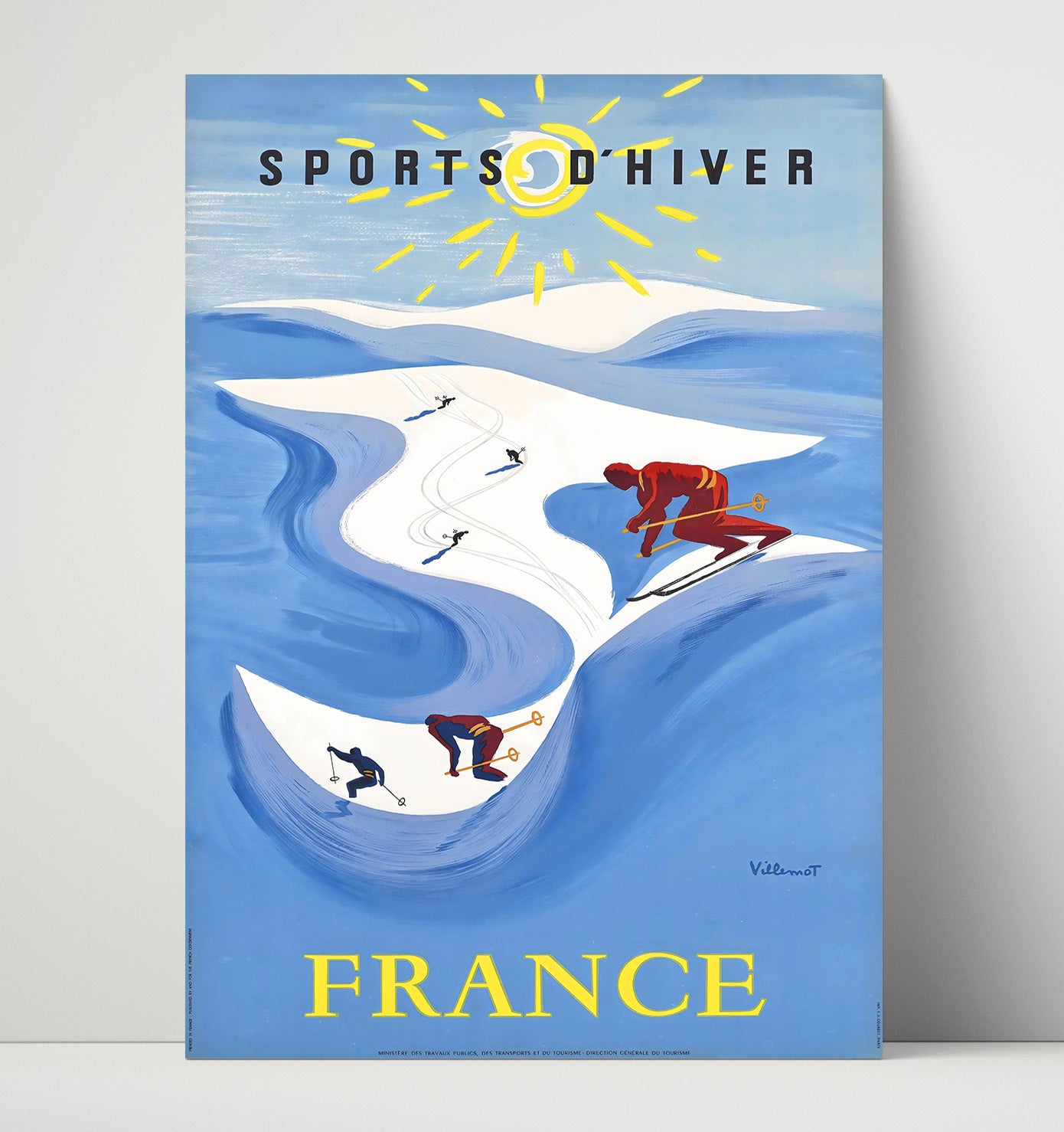 France Winter Sports Vintage Travel Print 16x20 Unframed Print travel wall art print