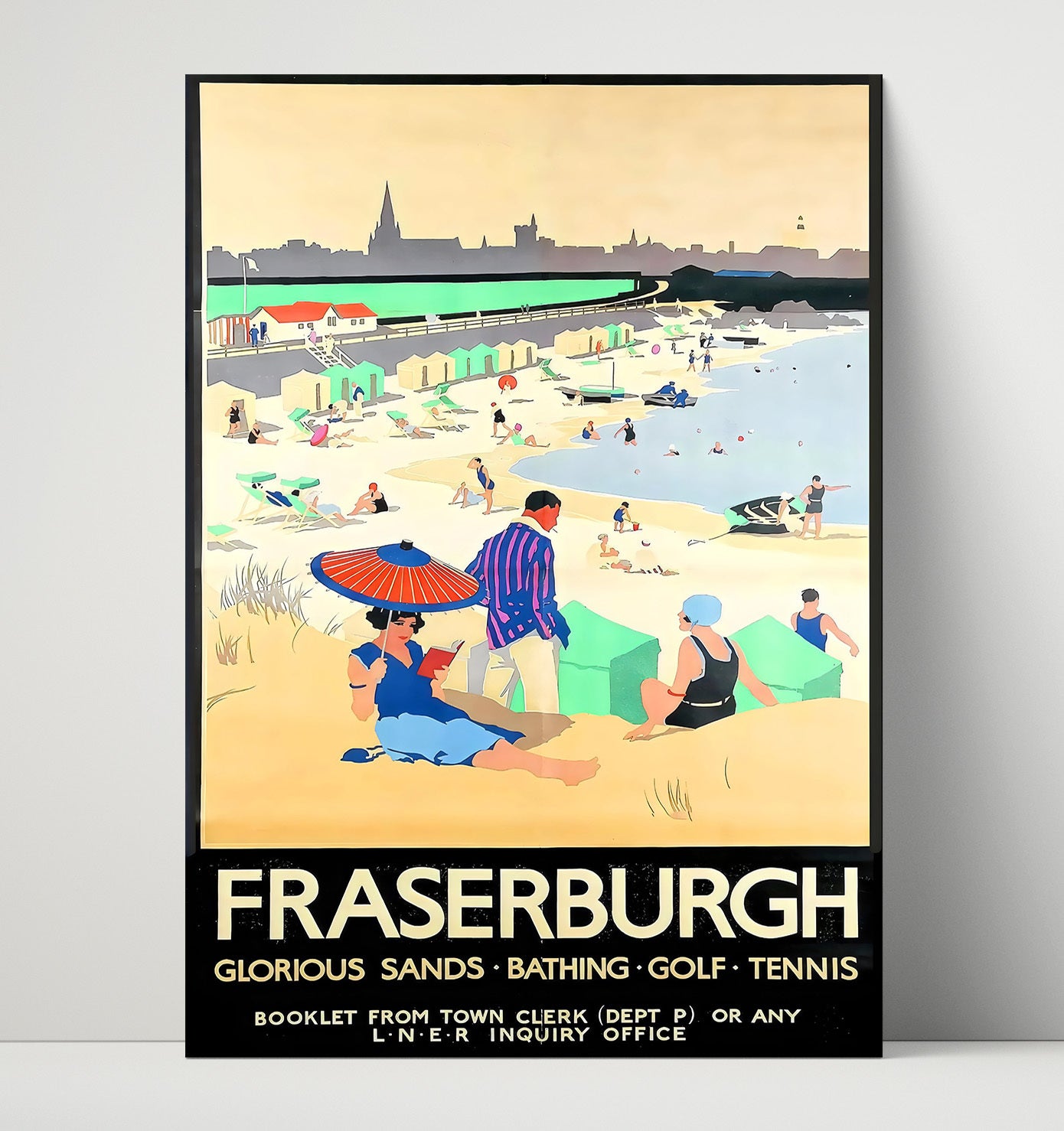 Fraserburgh Seaside Holiday Vintage Travel Print 16x20 Unframed Print travel wall art print