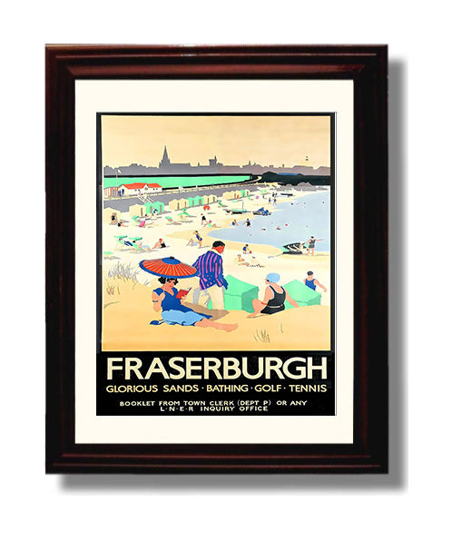 Fraserburgh Seaside Holiday travel poster wall art 8x10 Canvas