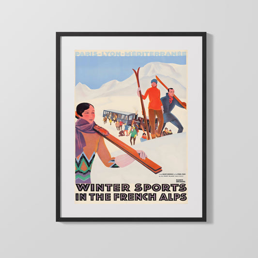 Classic Travel Poster - French Alps - Winter Sports