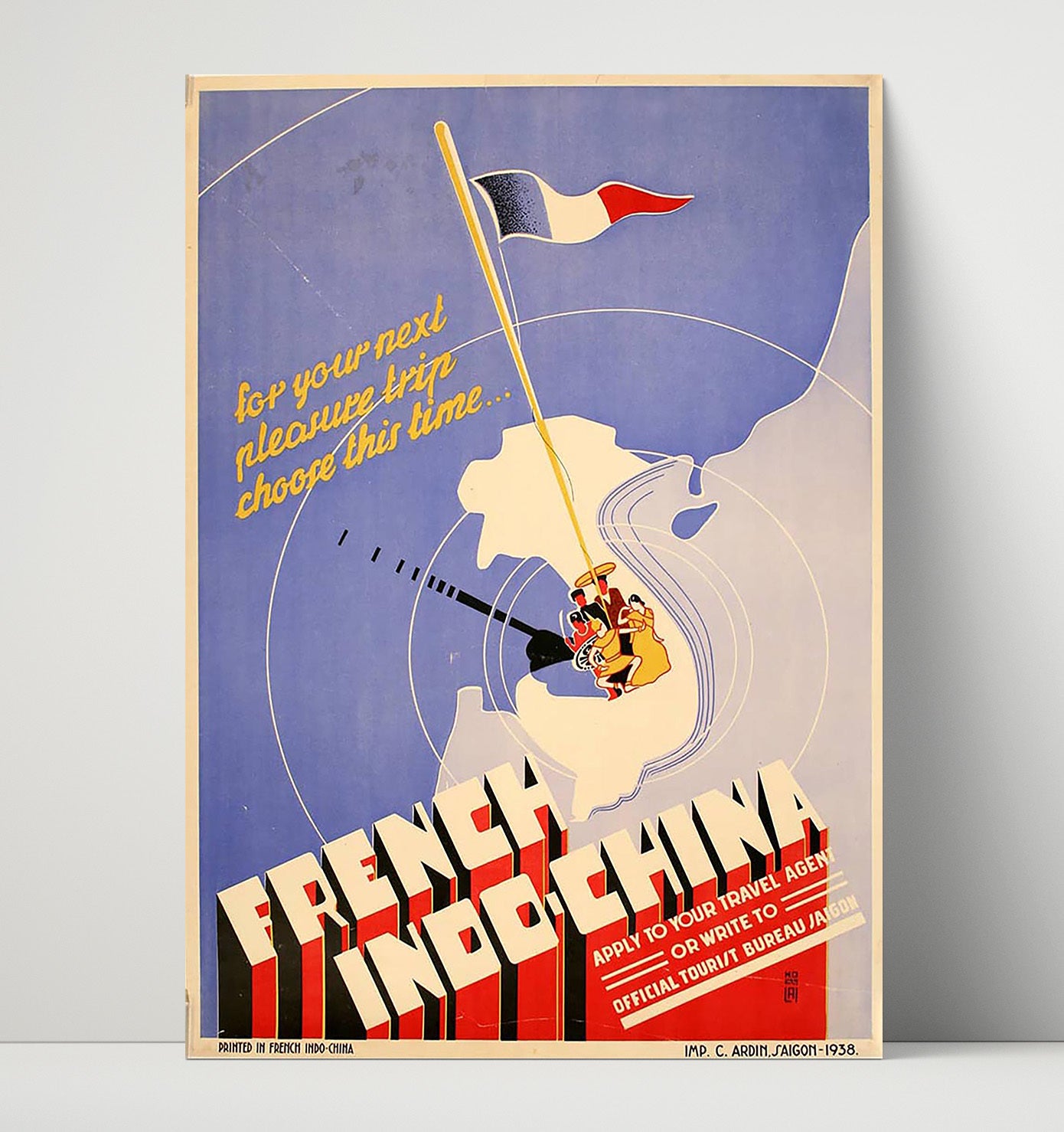 French Indochina Travel Bureau Vintage Travel Print 16x20 Unframed Print travel wall art print
