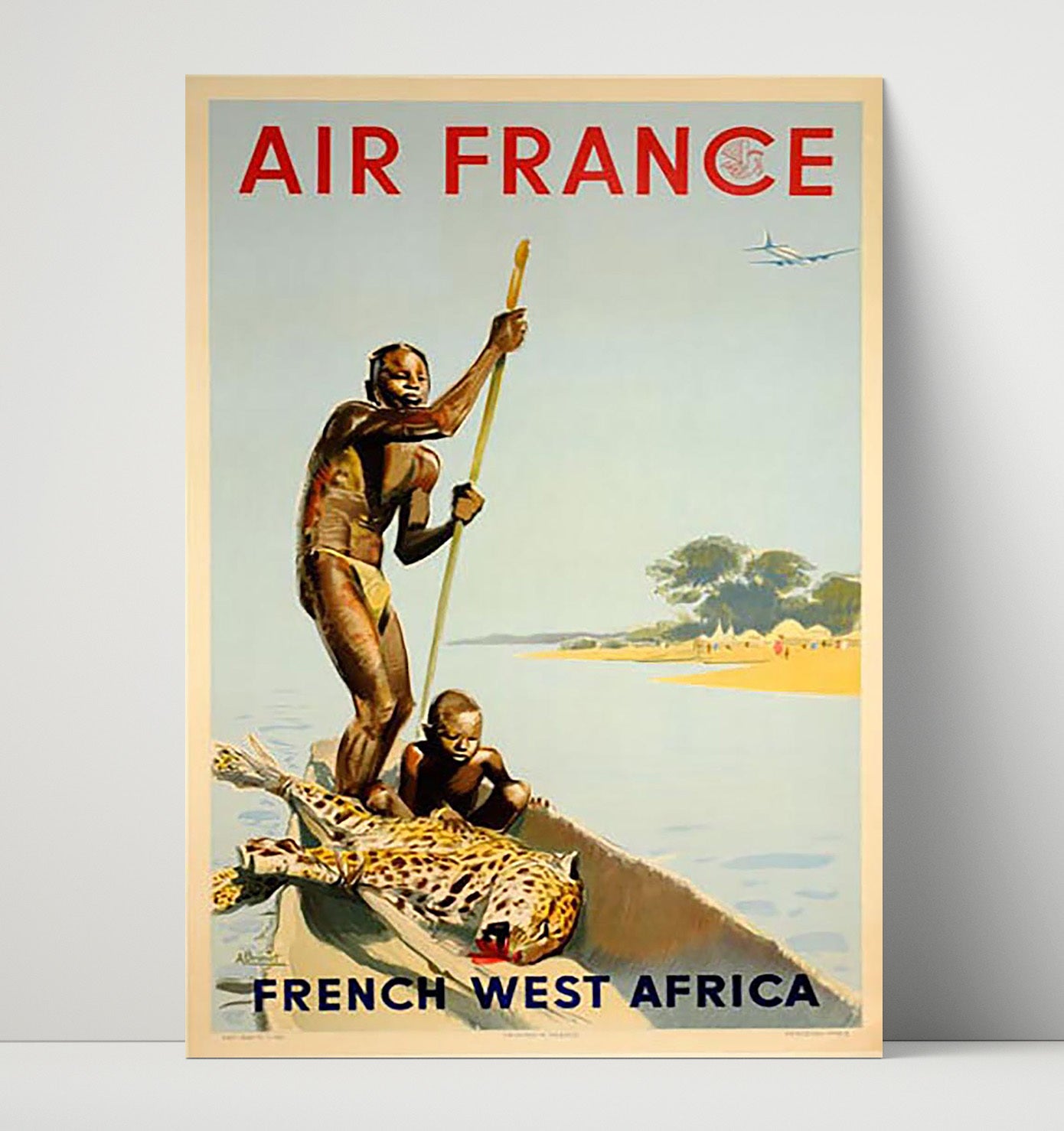 French West Africa Air France Vintage Travel Print 16x20 Unframed Print travel wall art print
