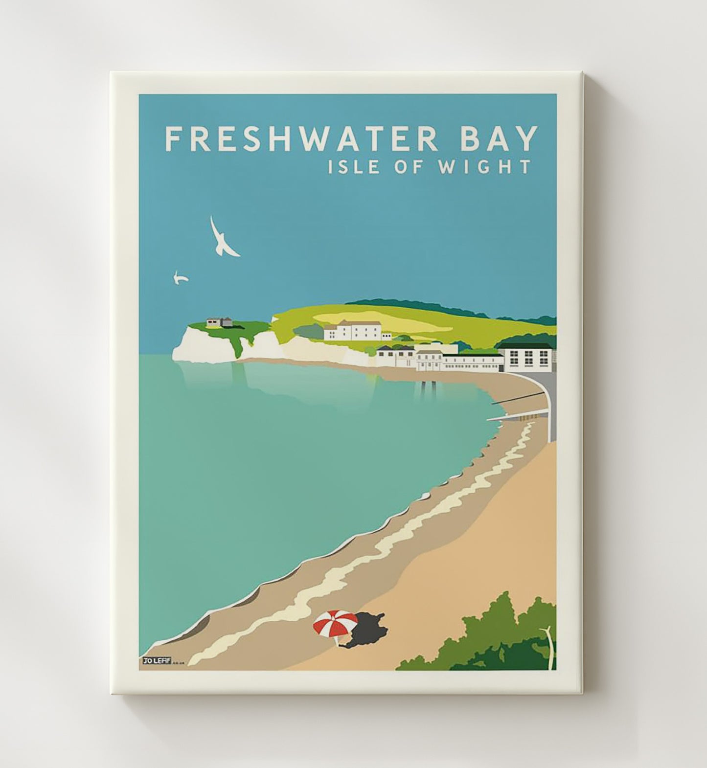 Freshwater Bay Isle of Wight Vintage Travel Print 20x24 Canvas travel wall art print