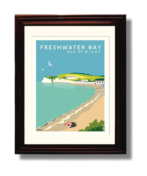 Freshwater Bay Isle of Wight travel poster wall art 8x10 Canvas