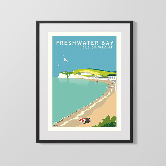 Classic Travel Poster - Freshwater Bay - Isle of Wight
