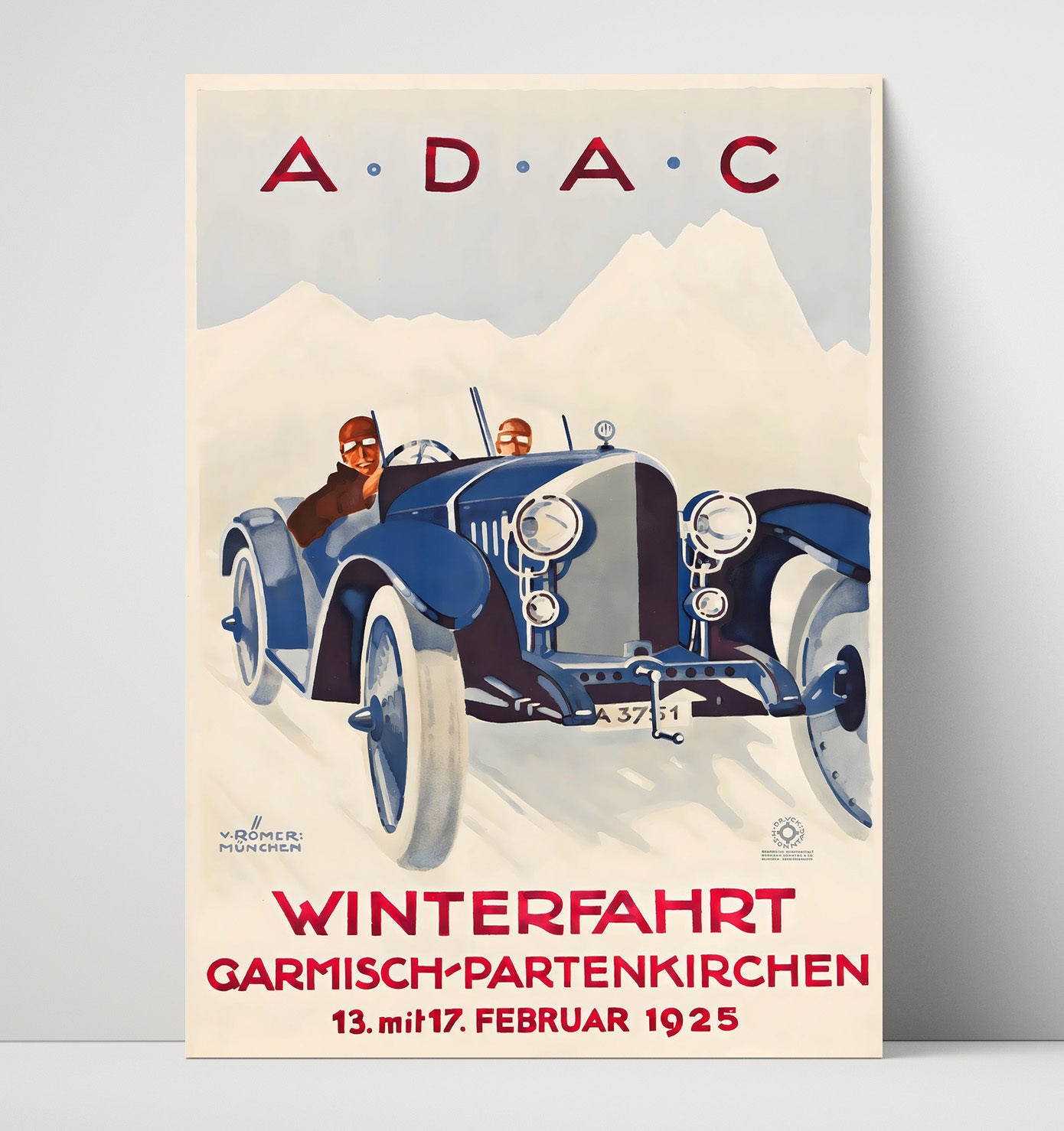 Garmisch Partenkirchen Winterfahrt Vintage Travel Print 16x20 Unframed Print travel wall art print