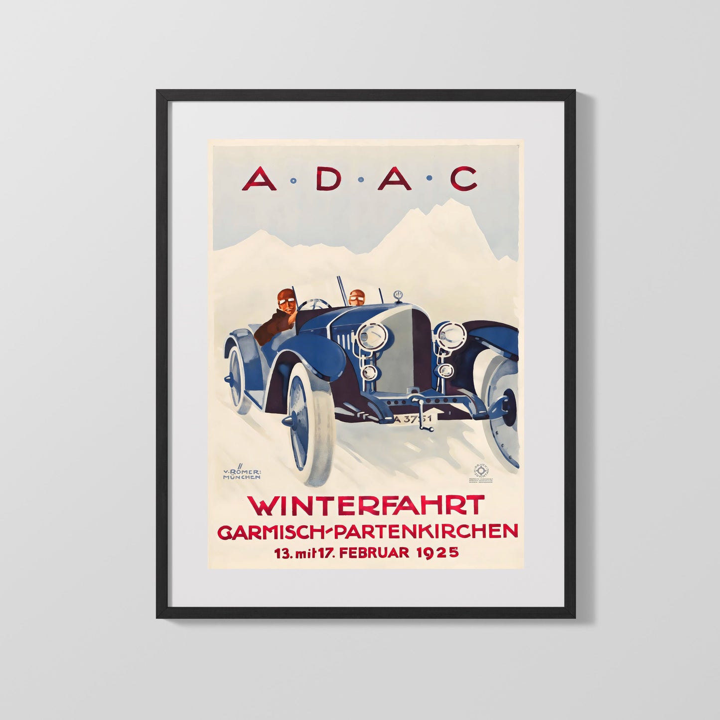 Classic Travel Poster - Garmisch-Partenkirchen - Winterfahrt