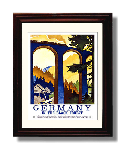 Germany Black Forest travel poster wall art 8x10 Canvas
