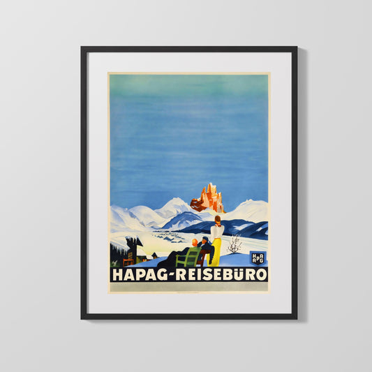 Classic Travel Poster - Germany - HAPAG Reiseburo Alps