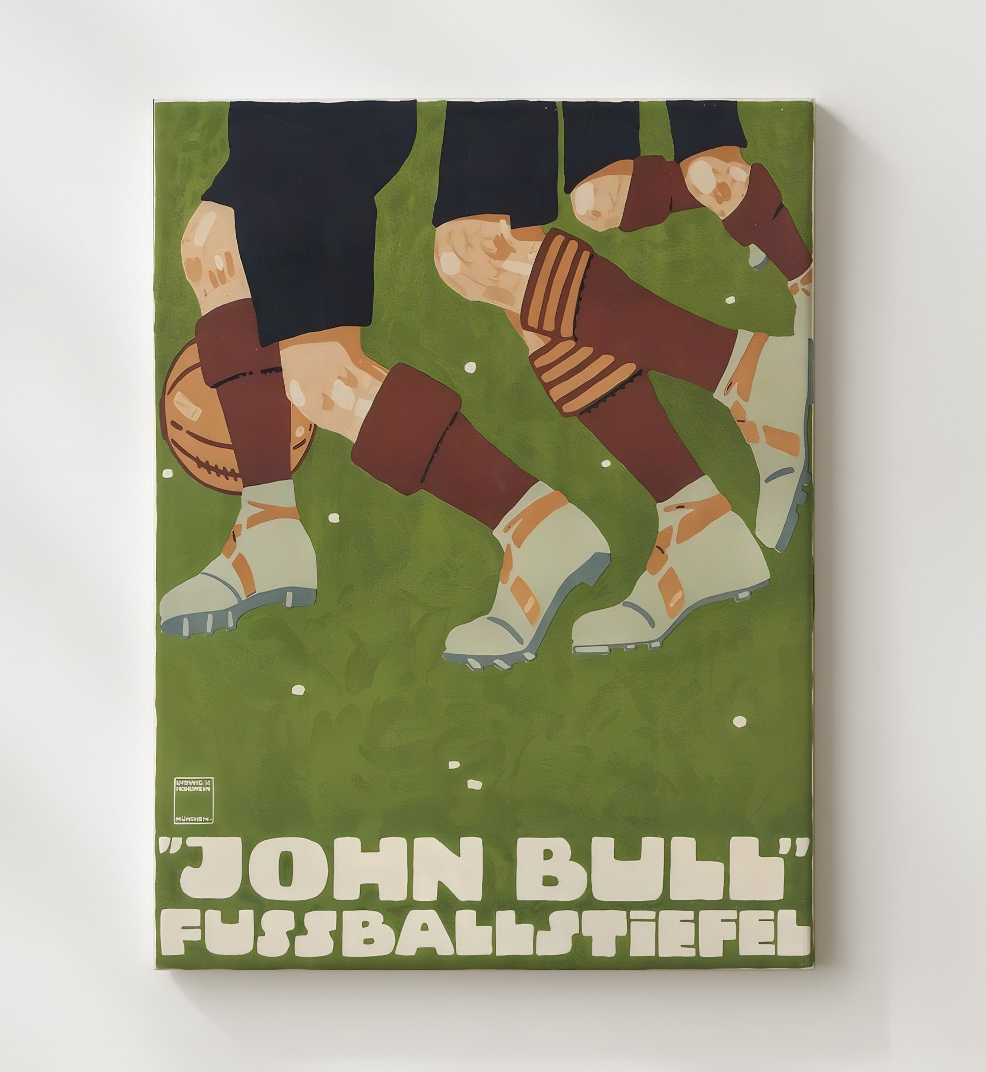 Germany John Bull Football Vintage Travel Print 20x24 Canvas travel wall art print