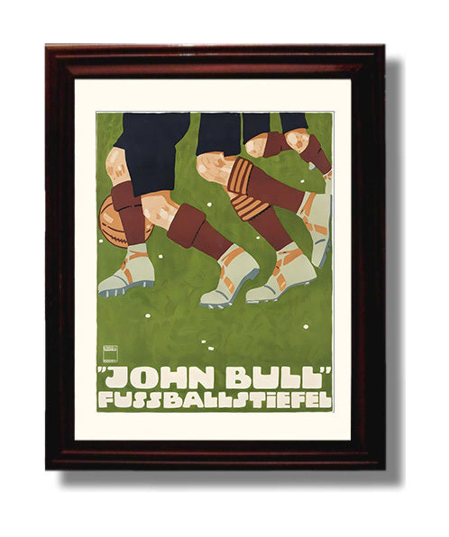 Germany John Bull Football travel poster wall art 8x10 Canvas