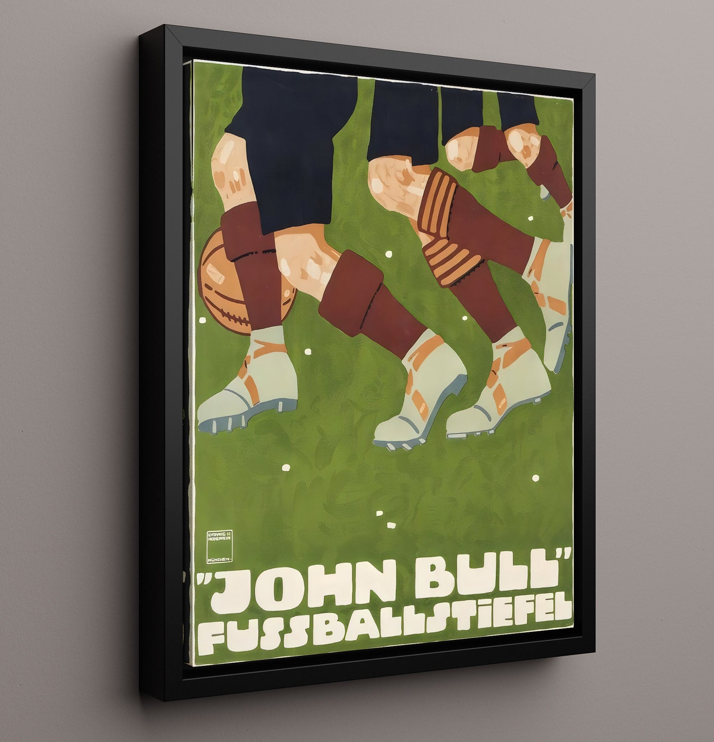 Germany John Bull Football Vintage Travel Print 16x20 Framed Canvas travel wall art print