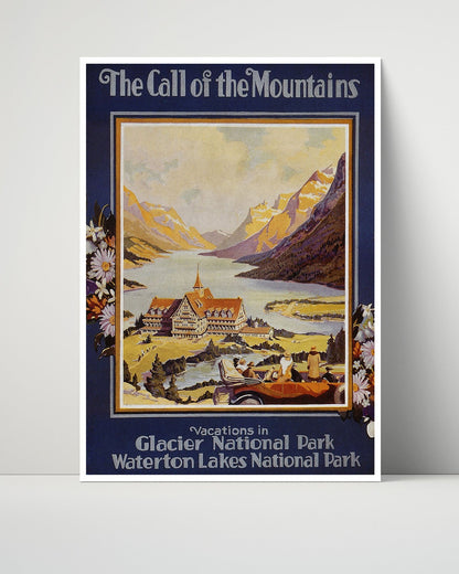 Classic Travel Unframed Poster -  Glacier Park - Waterton Lakes