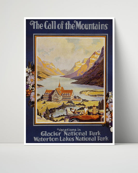 Classic Travel Unframed Poster -  Glacier Park - Waterton Lakes
