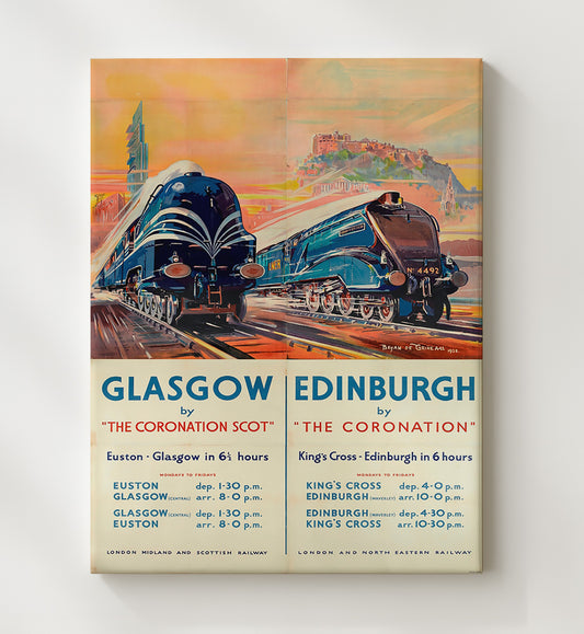 Glasgow Edinburgh Coronation Scot - Travel - 20x24 Canvas