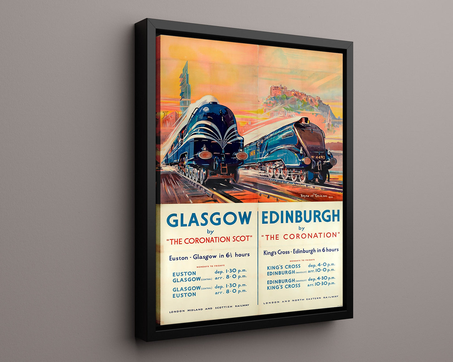 Classic Travel Poster - Glasgow Edinburgh - Coronation Scot
