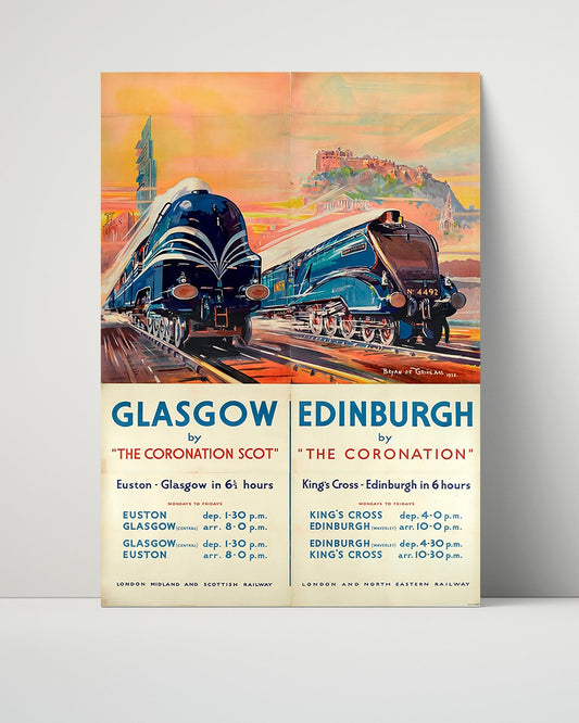 Classic Travel Unframed Poster -  Glasgow Edinburgh - Coronation Scot