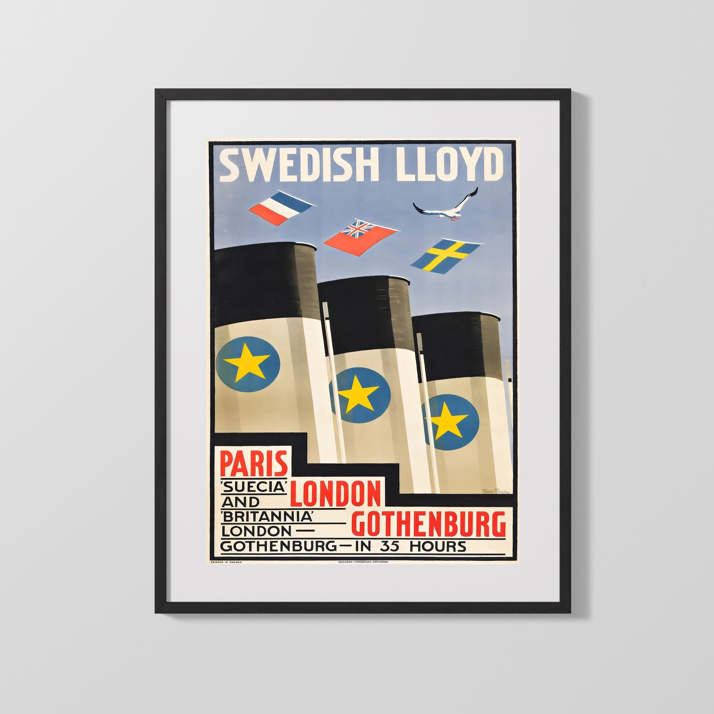 Classic Travel Poster - Gothenburg - Swedish Lloyd