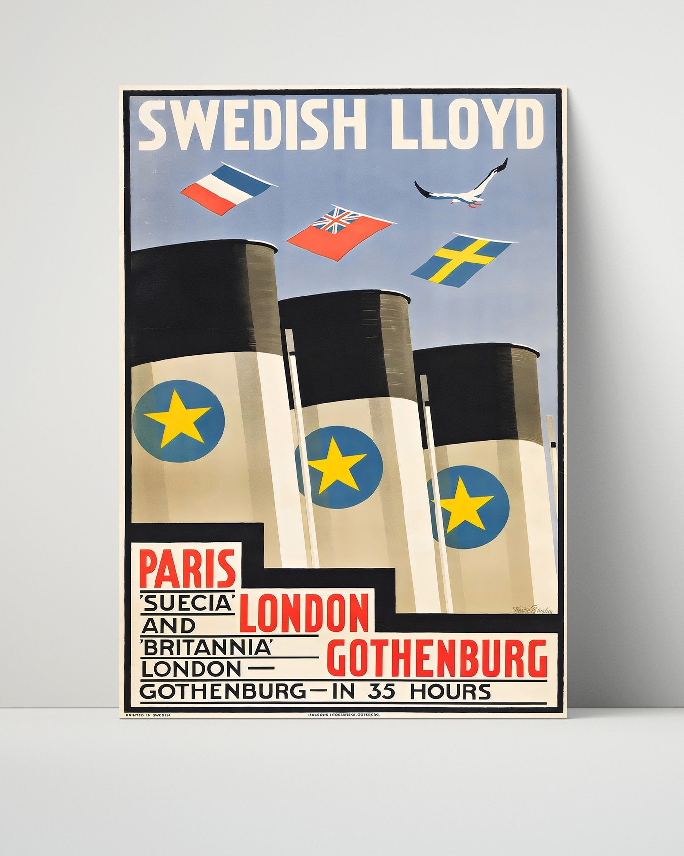 Classic Travel Poster - Gothenburg - Swedish Lloyd