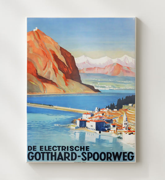 Gotthard Swiss Railway - Travel - 20x24 Canvas
