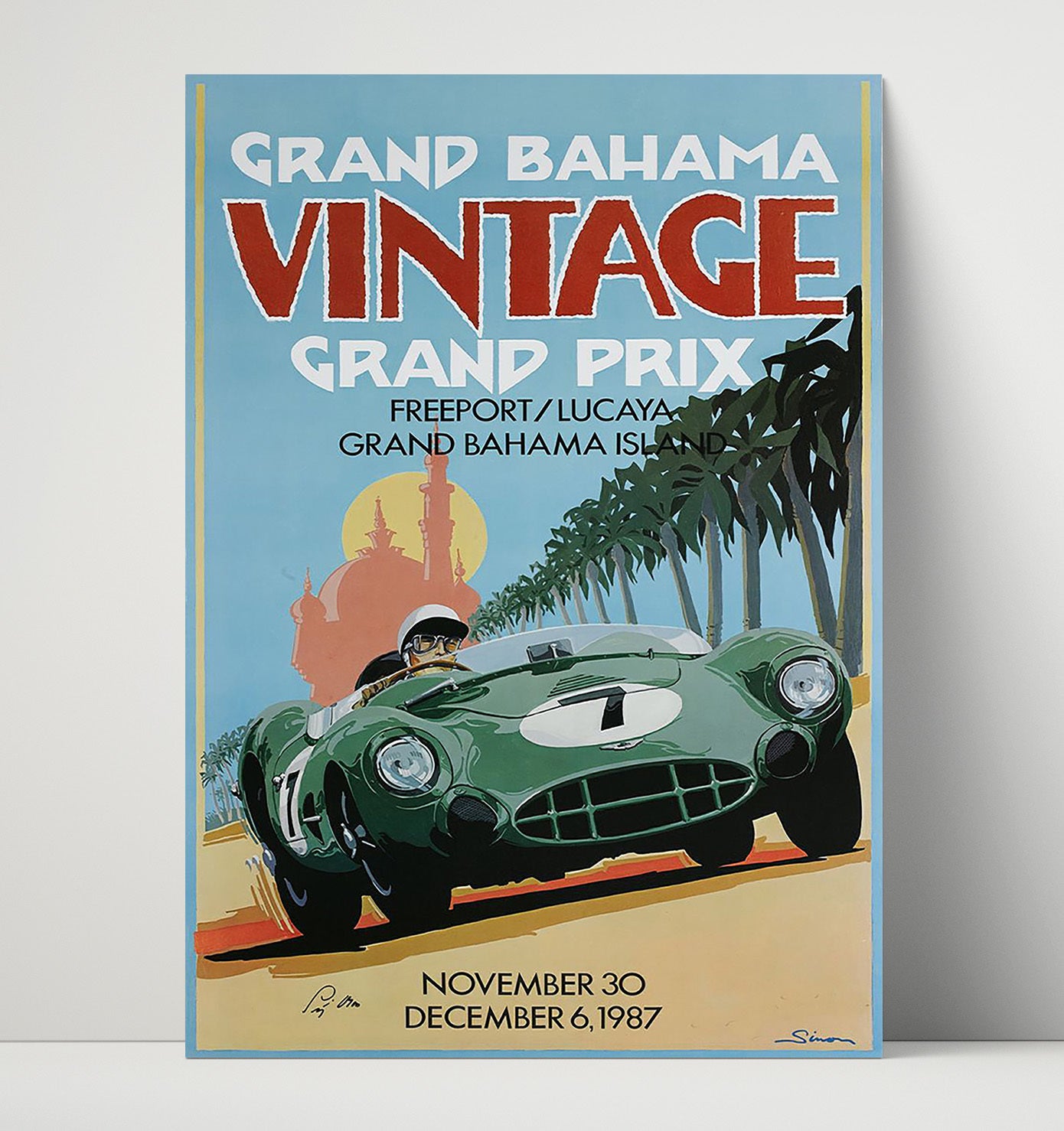 Grand Bahama Vintage Grand Prix Vintage Travel Print 16x20 Unframed Print travel wall art print