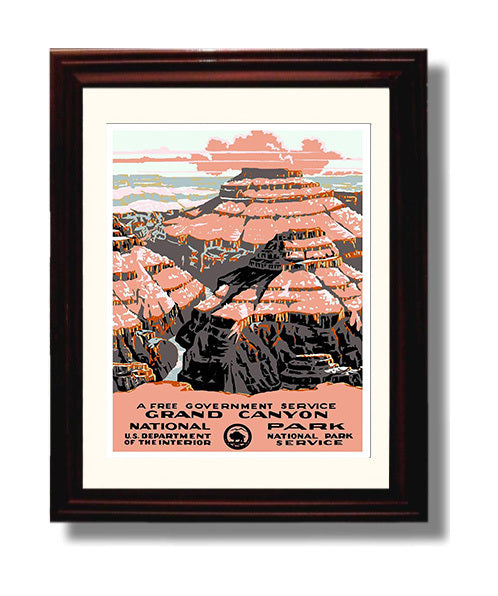 Grand Canyon Landmark travel poster wall art 8x10 Canvas