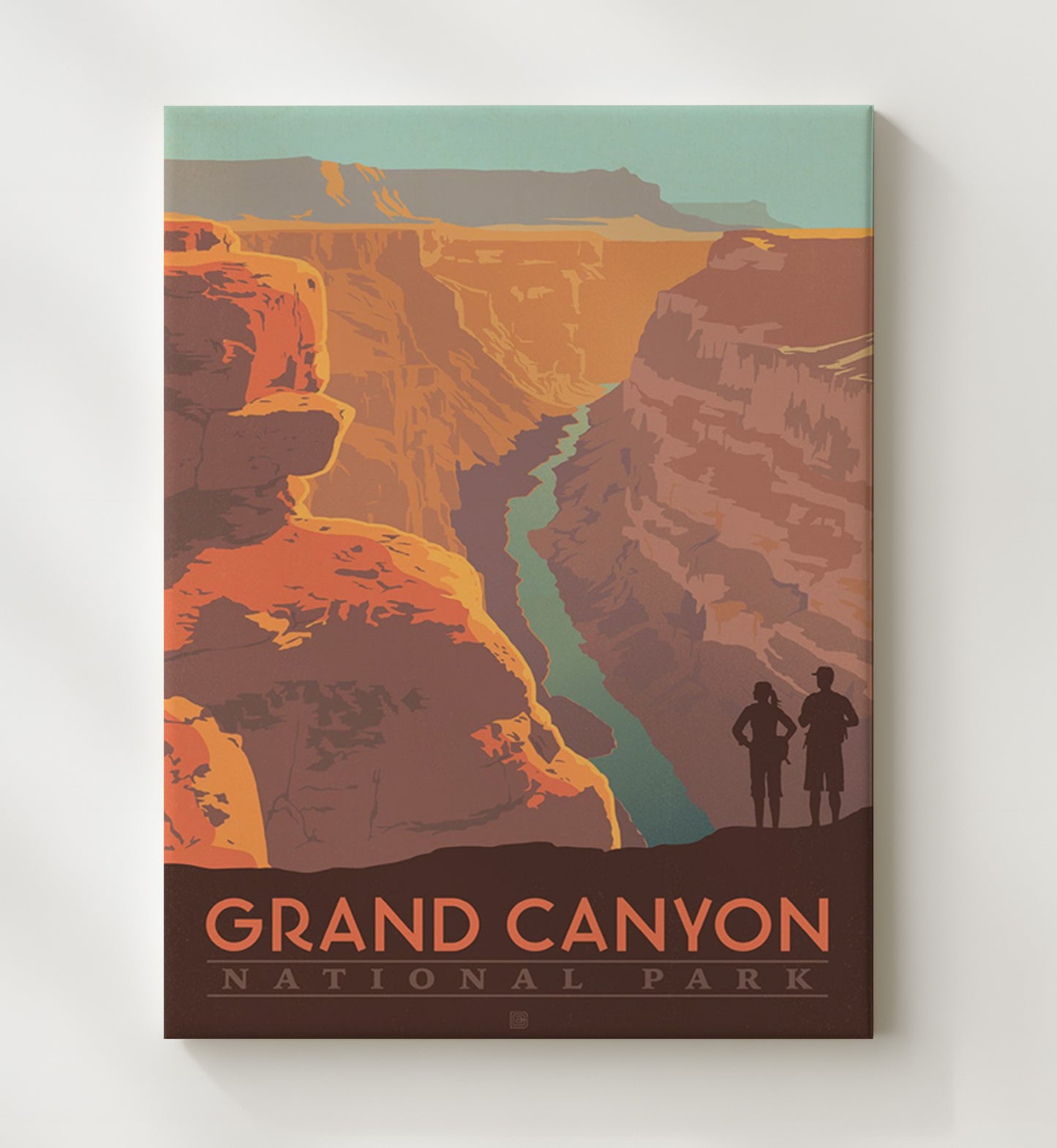 Grand Canyon National Park Vintage Travel Print 20x24 Canvas travel wall art print