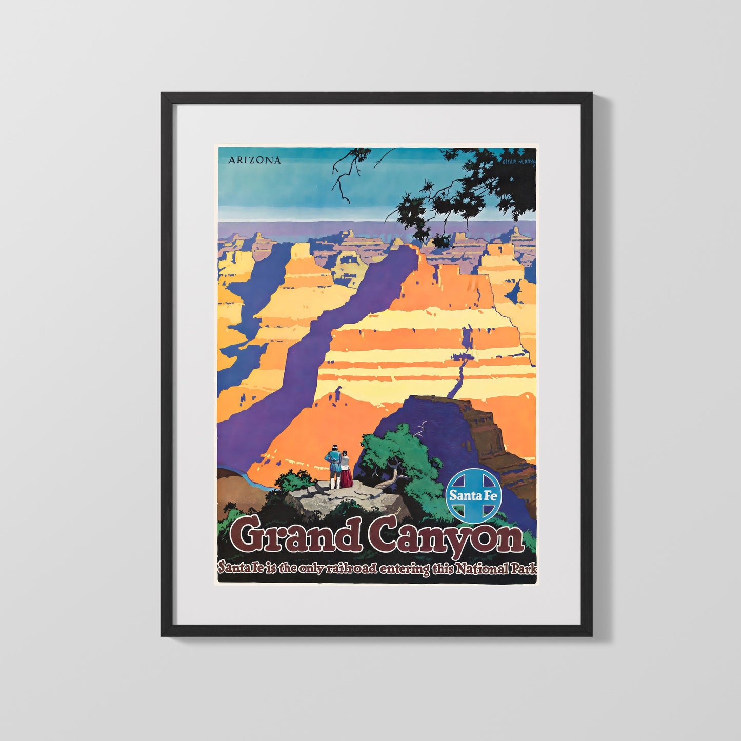 Classic Travel Poster - Grand Canyon - Santa Fe Railway