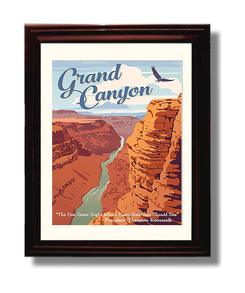 Grand Canyon United States travel poster wall art 8x10 Canvas
