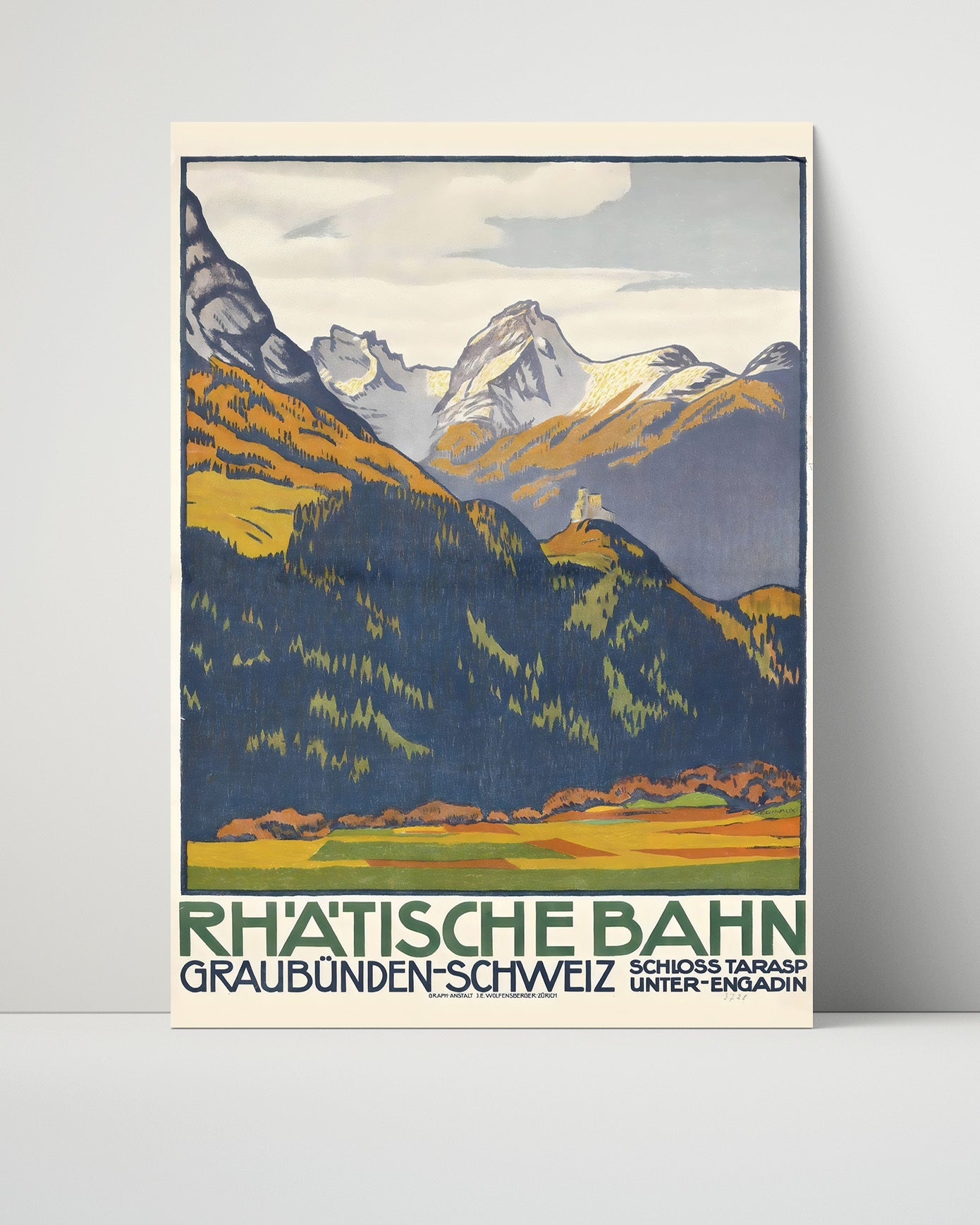 Classic Travel Poster - Graubunden - Rhatische Bahn
