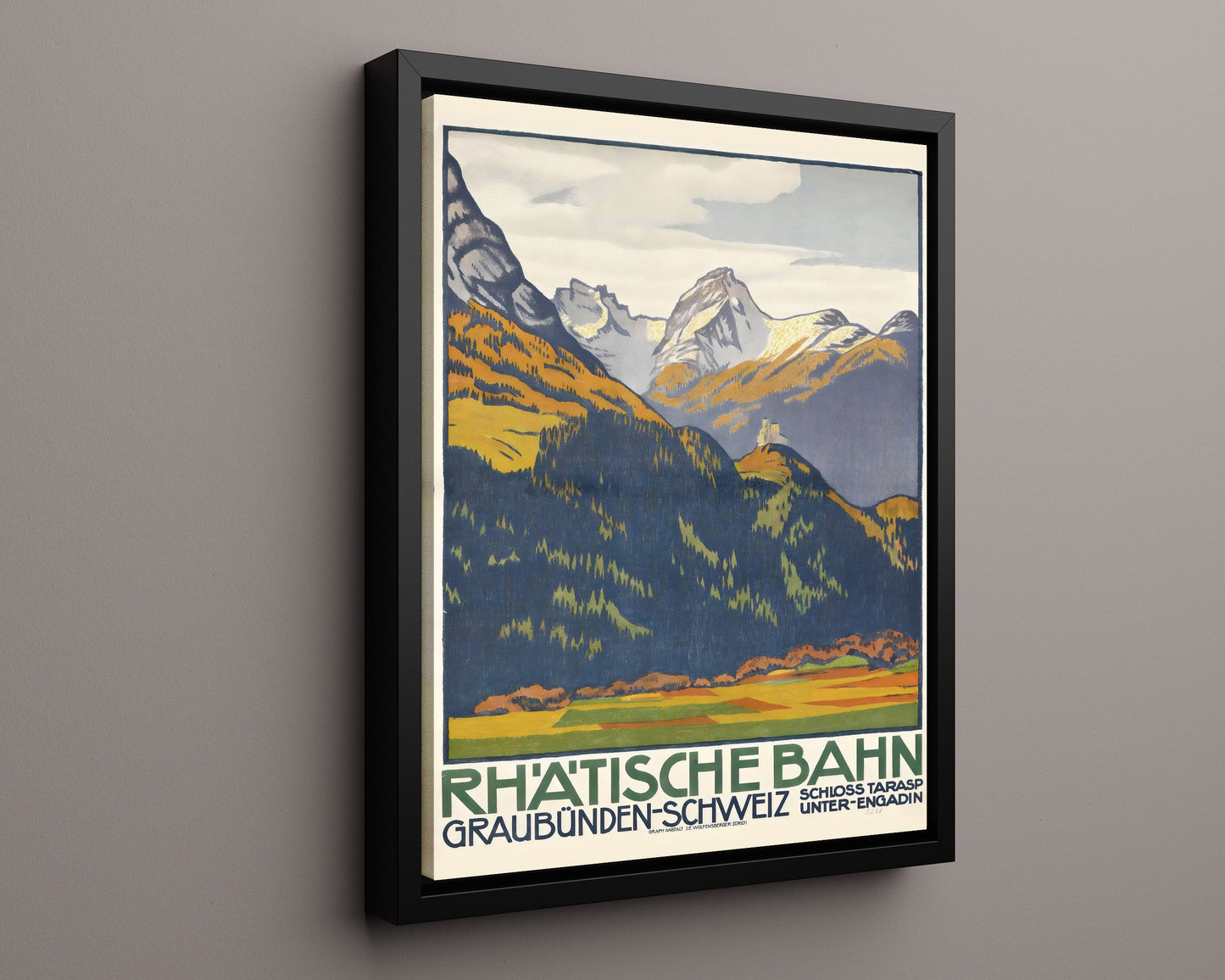 Classic Travel Poster - Graubunden - Rhatische Bahn