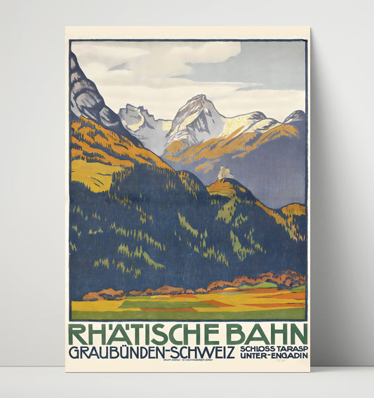 Graubunden Rhatische Bahn - Travel - 16x20 Unframed Print