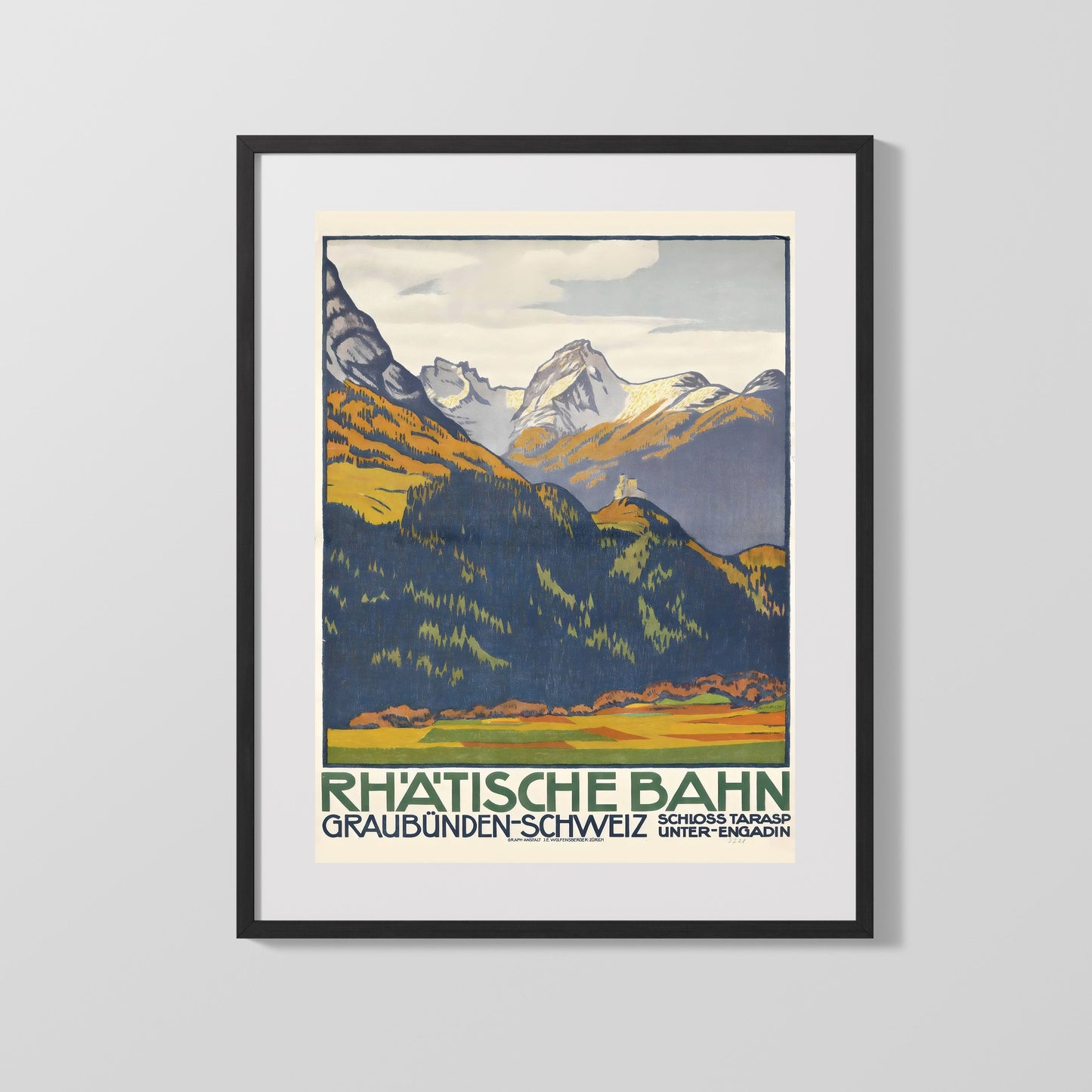 Classic Travel Poster - Graubunden - Rhatische Bahn